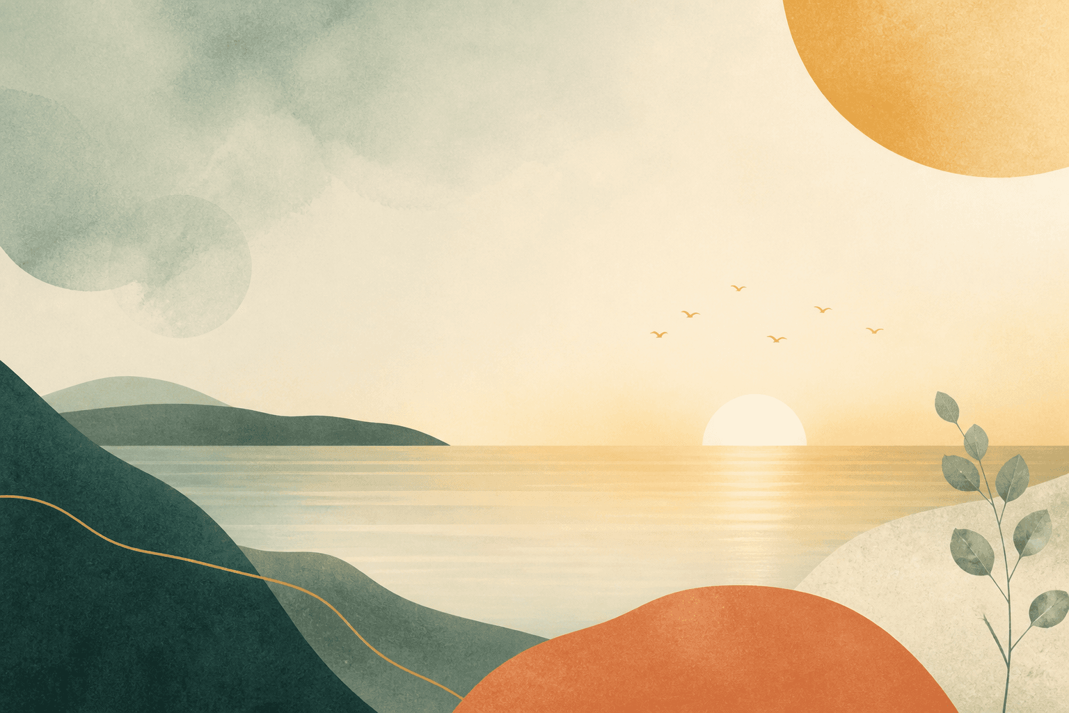 A calm dawn over still water — the feeling of healing after a breakup.